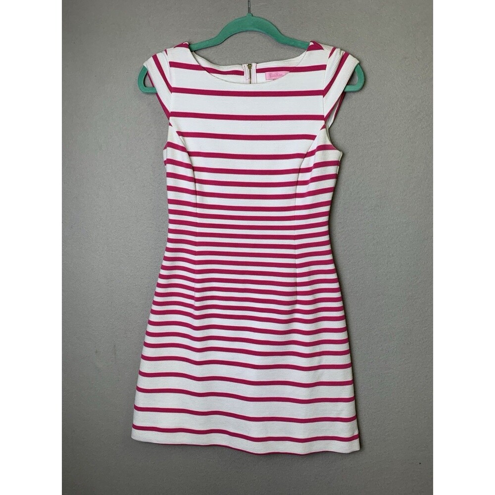 Lilly Pulitzer White & Pink Striped Midi Dress